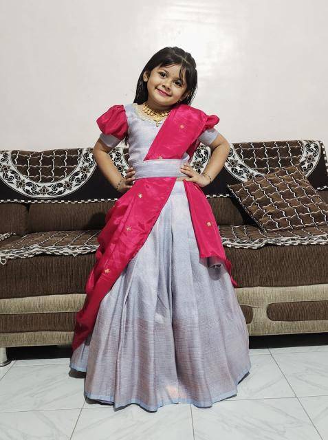 kids elegent lehenga softy silk  Affordable kids wear suppliers in Bangalore